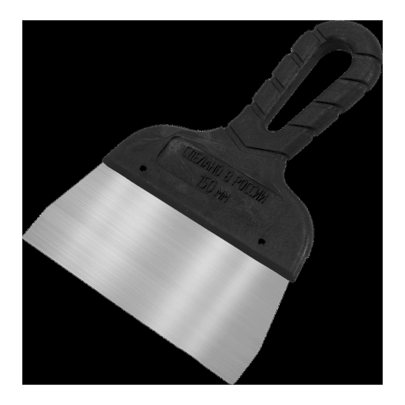 Шпатель DECORE "Black Edition" 600 мм x 55 мм, нержавеющая сталь, толщина 0,45 мм, пластиковая ручка, прямой угол 1