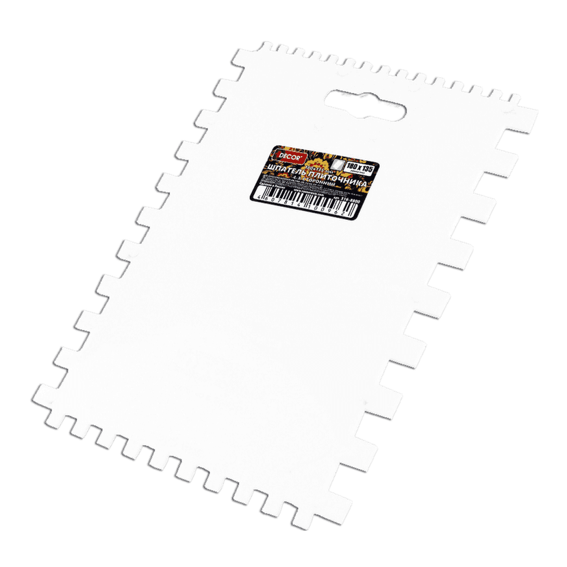 Шпатель плиточника DECORE 180 x 135 мм, 4-х сторонний (зуб: 4, 6, 8, 10 мм) 1
