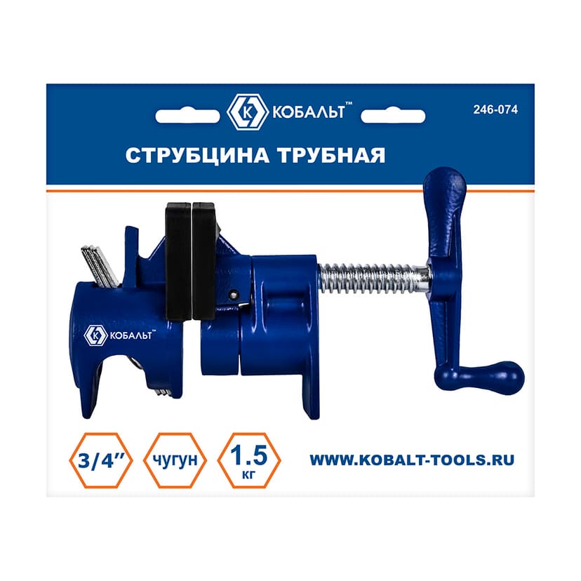 Струбцина трубная Кобальт 3/4" 3