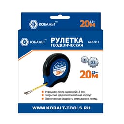 Рулетка геодезическая Кобальт 20 м стальная лента 2
