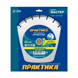 Диск алмазный сегментный ПРАКТИКА 300×25.4/20 мм 2