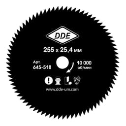 Диск для триммера DDE WOOD CUT 80 зубьев Ø255 мм 4