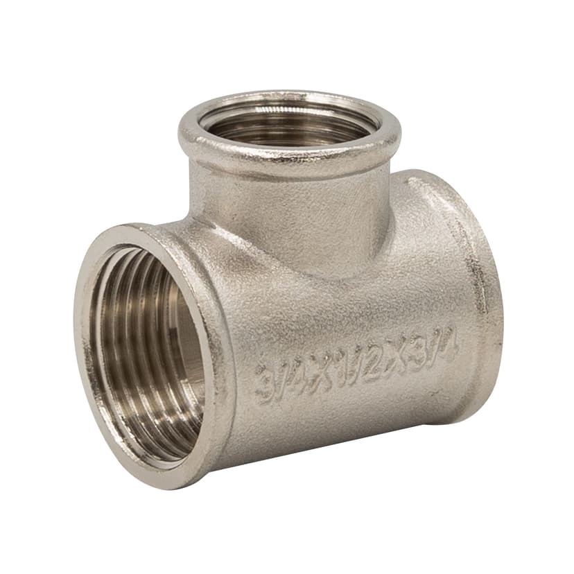 Тройник латунный переходной СТМ 3/4"×1/2"×3/4" с внутренней резьбой 1