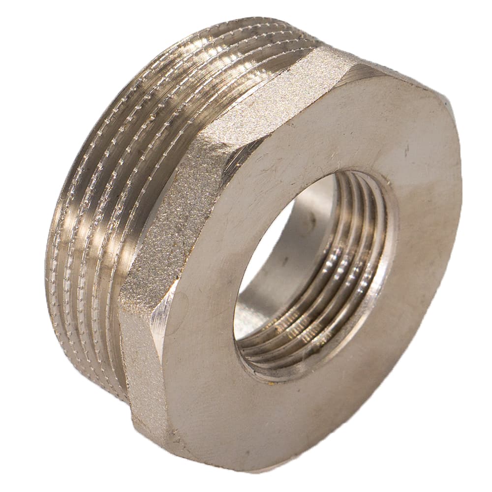 Футорка латунная переходная СТМ 1/2"×3/8" с внутренней резьбой