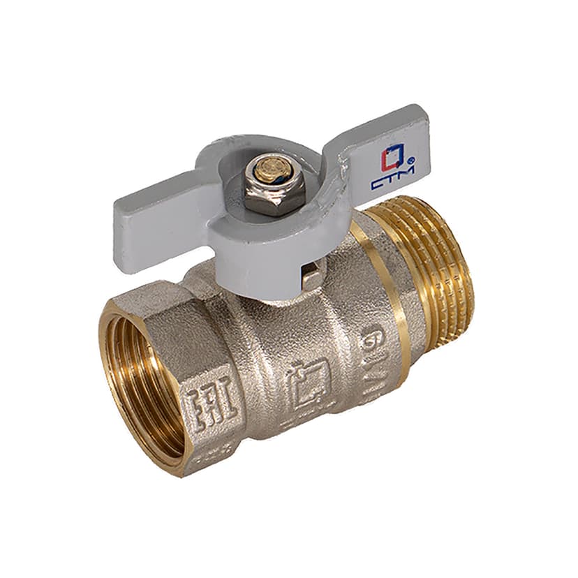 Кран шаровой СТМ Стандарт CW-FMB-034 3/4", латунь, бабочка, внутренняя/наружная резьба 1