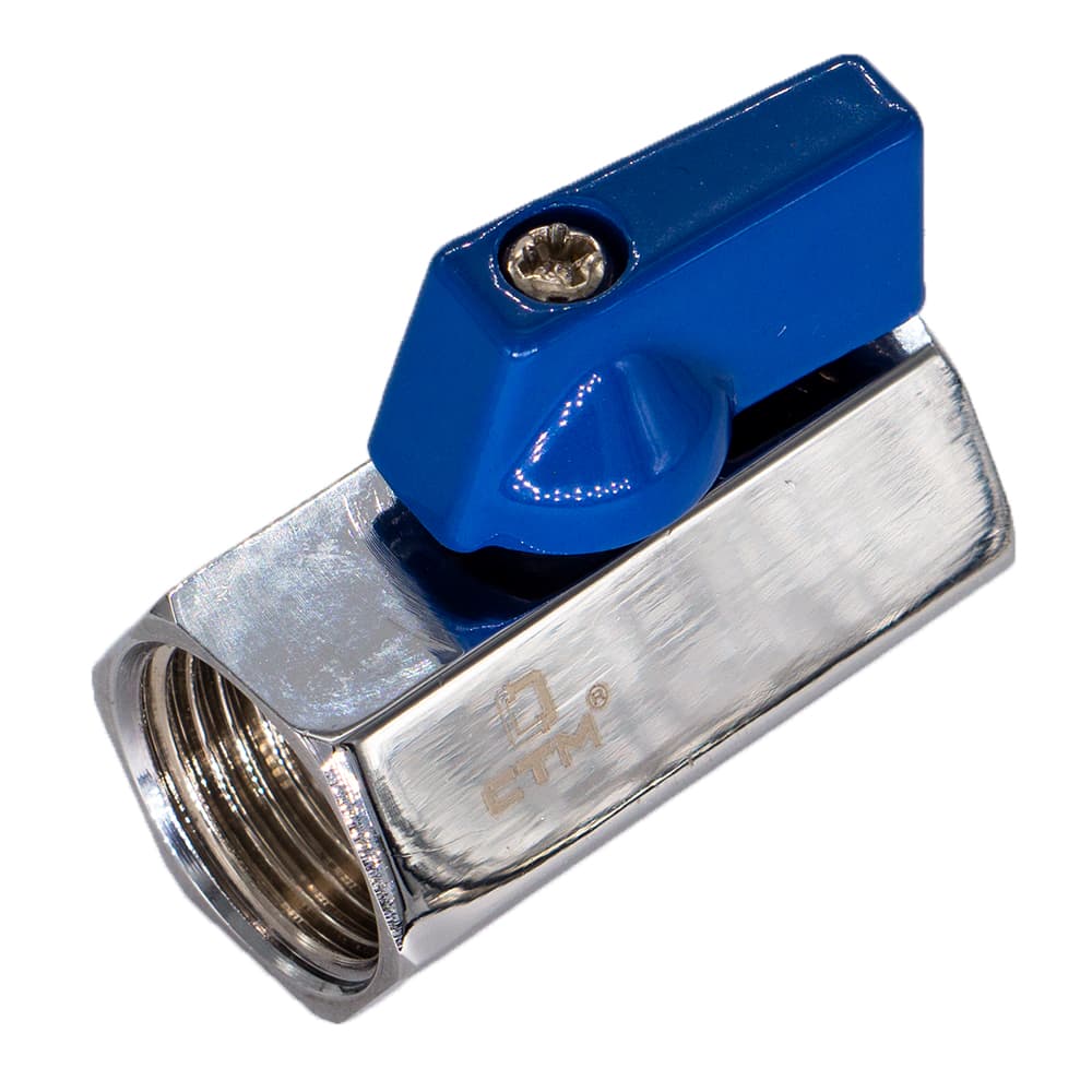 Кран шаровой СТМ CW-MFF-012 мини 1/2", латунь, хром, внутренняя резьба, для сантехприборов