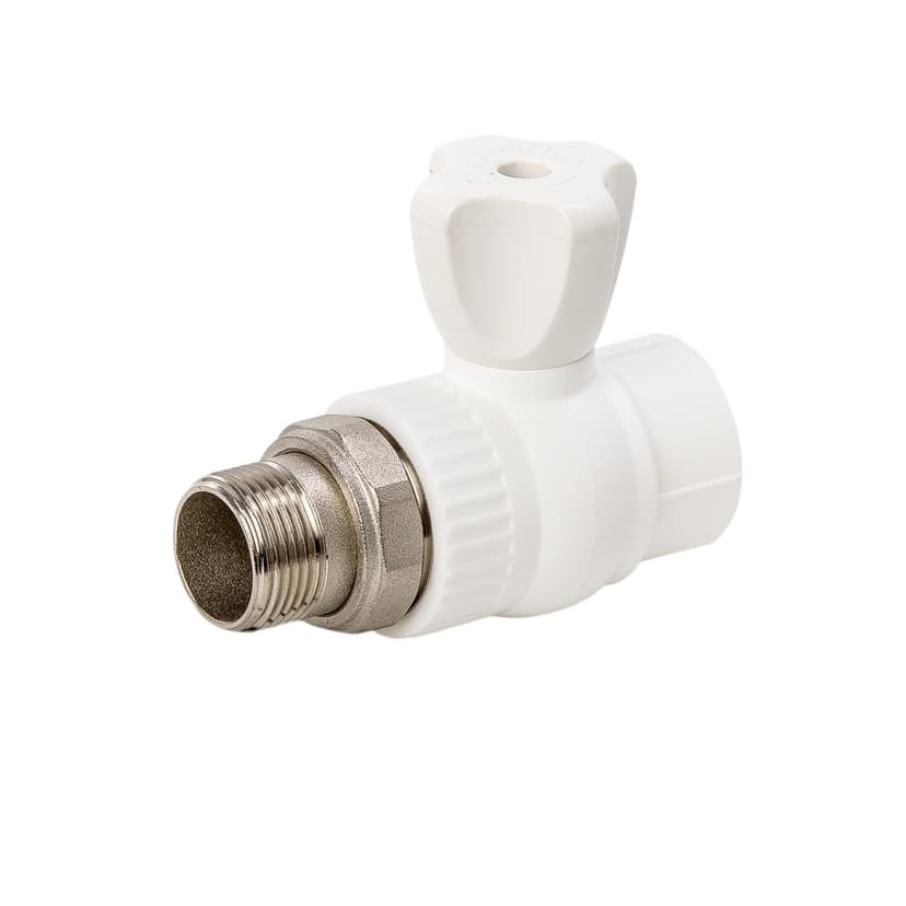 Кран полипропиленовый Meerplast шаровый для радиатора, прямой, 25 мм×3/4" 1