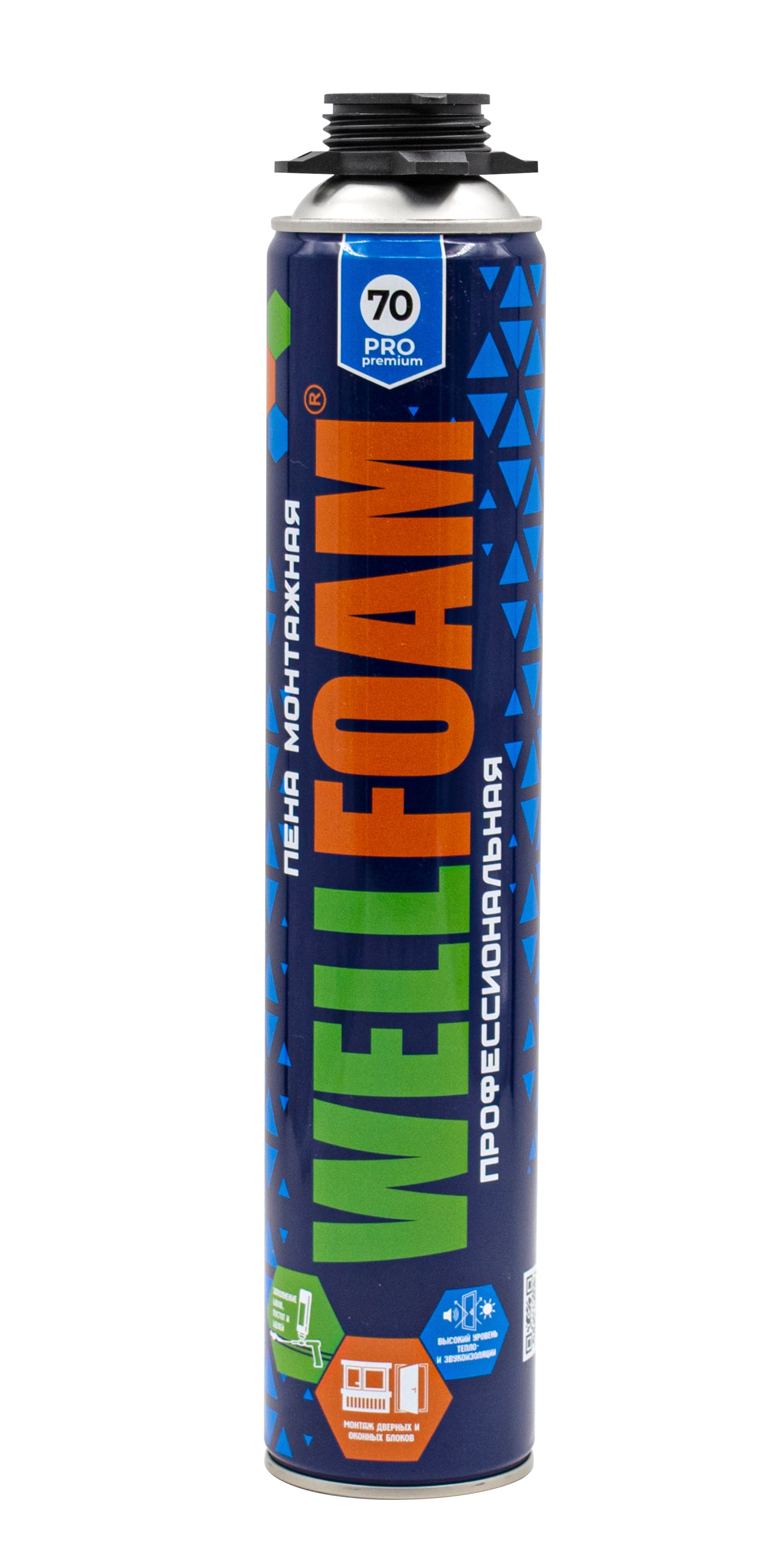Пена монтажная WELLFOAM 70 профессиональная всесезонная, 1000 мл