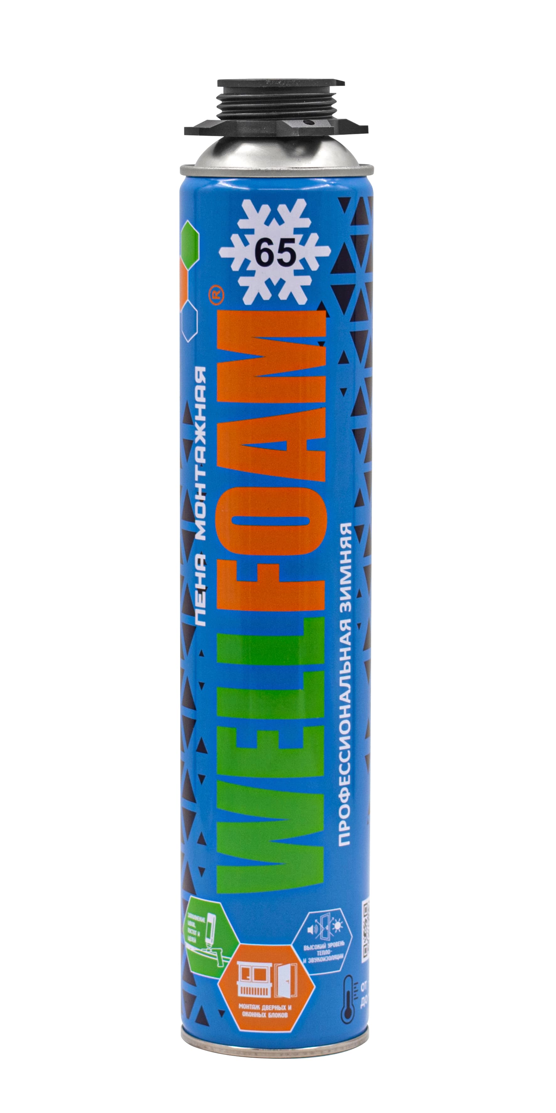 Пена монтажная WELLFOAM 65 профессиональная зимняя, 1000 мл