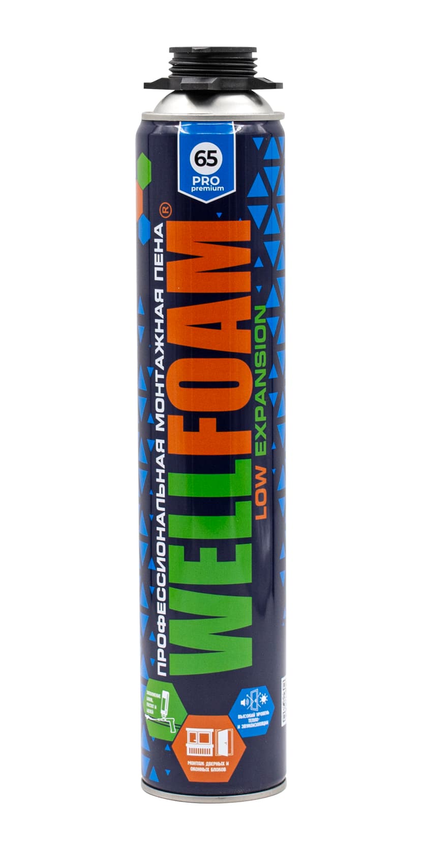 Пена монтажная WELLFOAM 65 профессиональная низкого расширения, 1000 мл 1