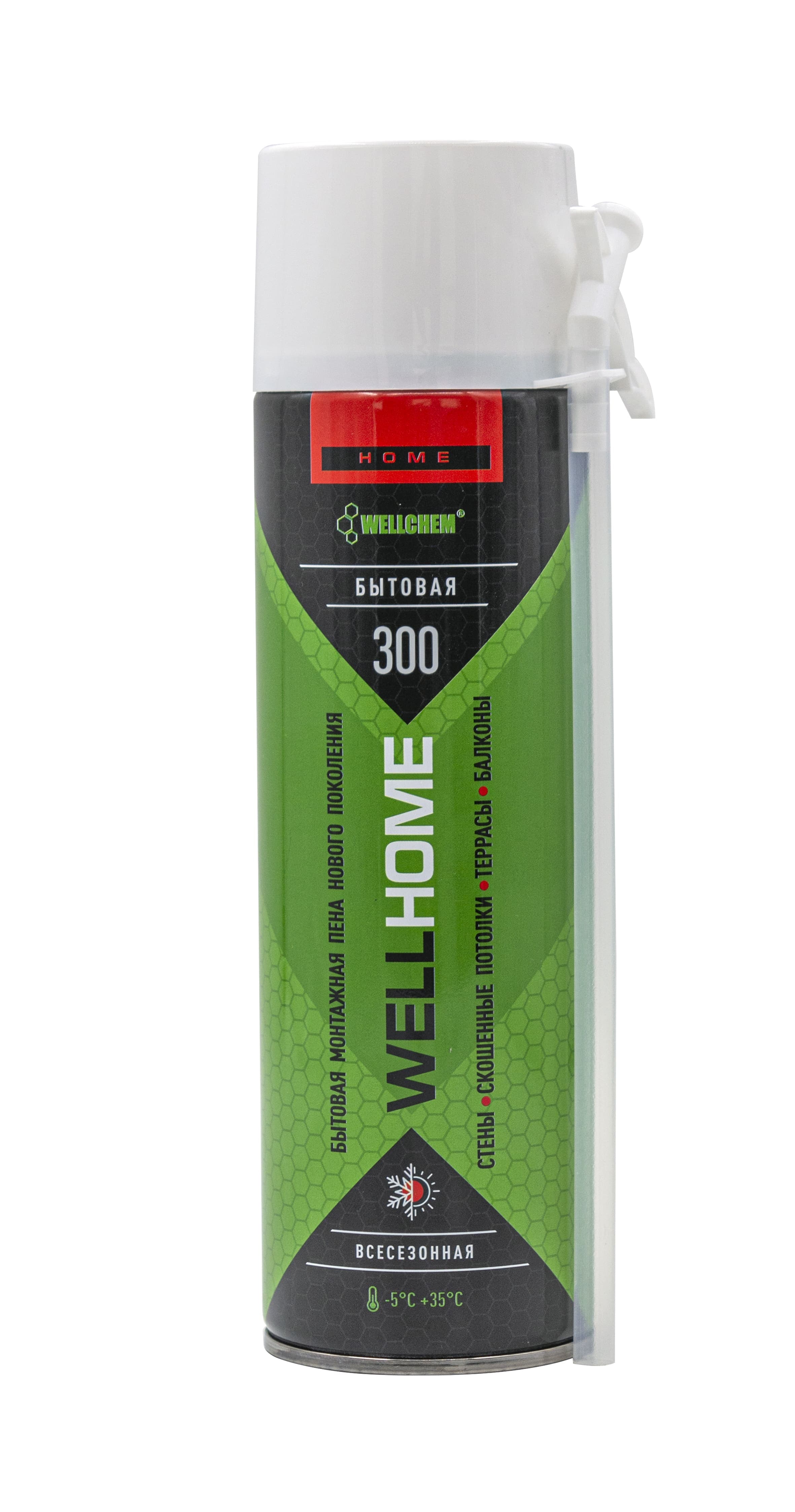 Пена монтажная WELLFOAM 300 бытовая всесезонная, 650 мл
