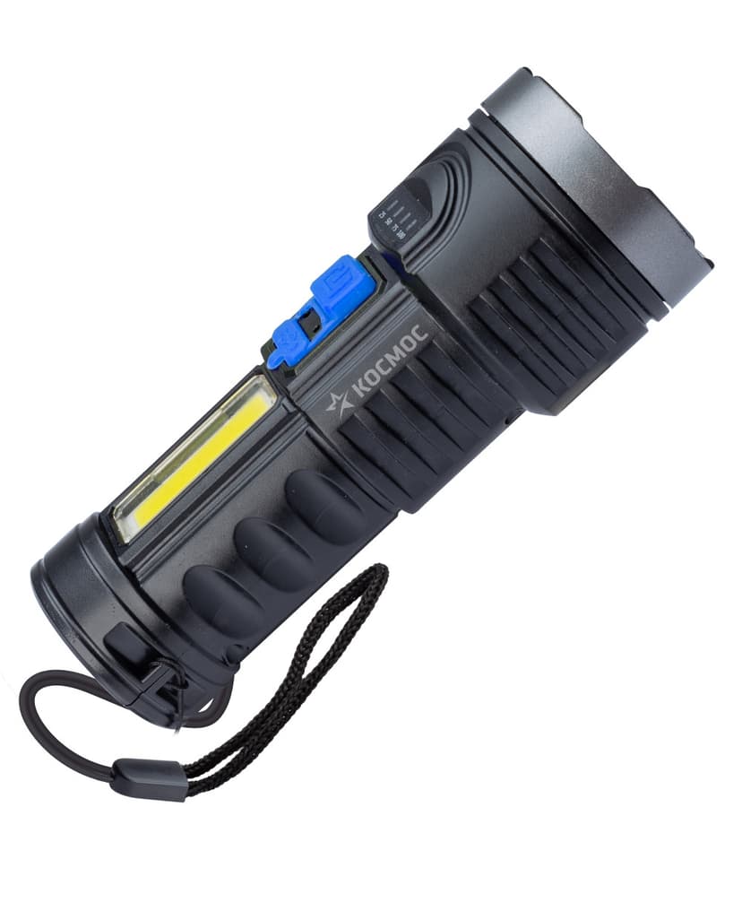 Фонарь Космос KOS115Lit светодиодный 3Вт, IP53, 4 режима, аккумуляторный, USB 1