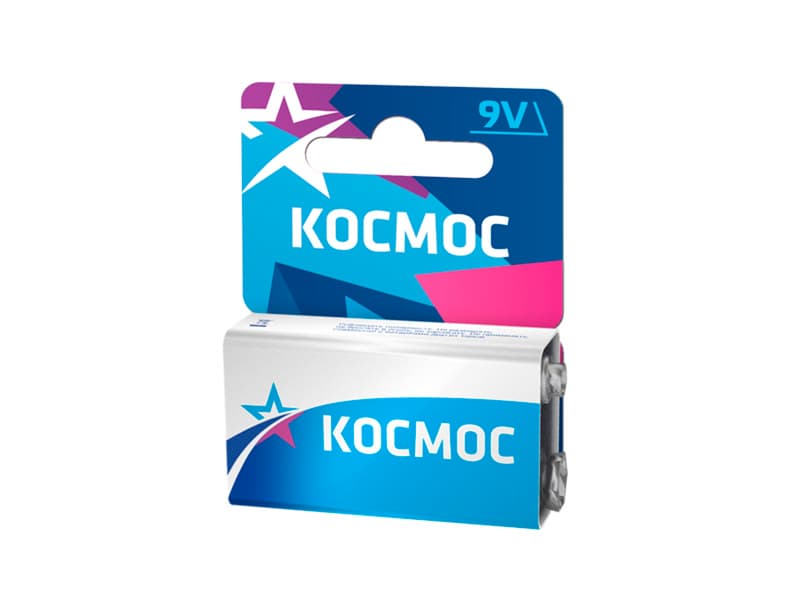 Батарейка Космос Крона 9V солевая, блистер