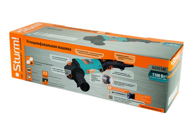 Машина угловая шлифовальная STURM AG9514Е 1100 Вт 125 мм