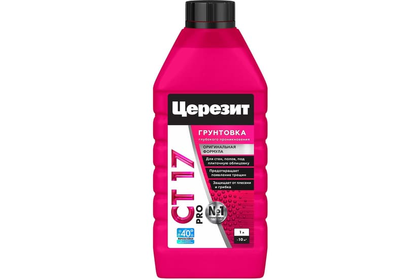 Грунтовка глубокого проникновения Ceresit CT 17 PRO морозостойкая, 1 л 1