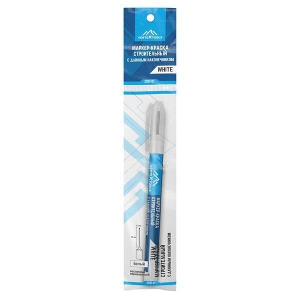 Маркер-краска VERTEXTOOLS с длинным наконечником белый 4