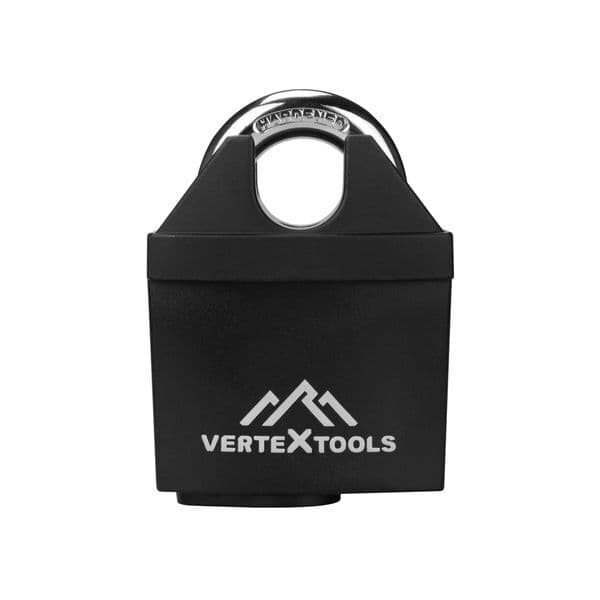 Замок навесной VERTEXTOOLS всепогодный усиленный защищённая дужка 60 мм