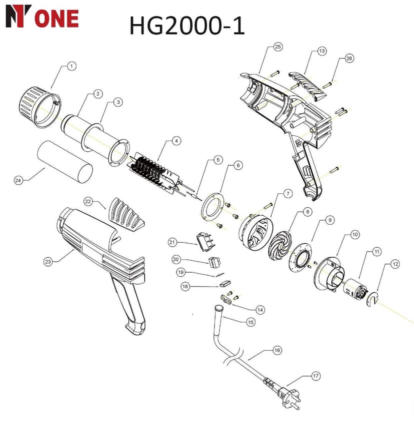 Фен технический HG2000-1 2000 Вт 1