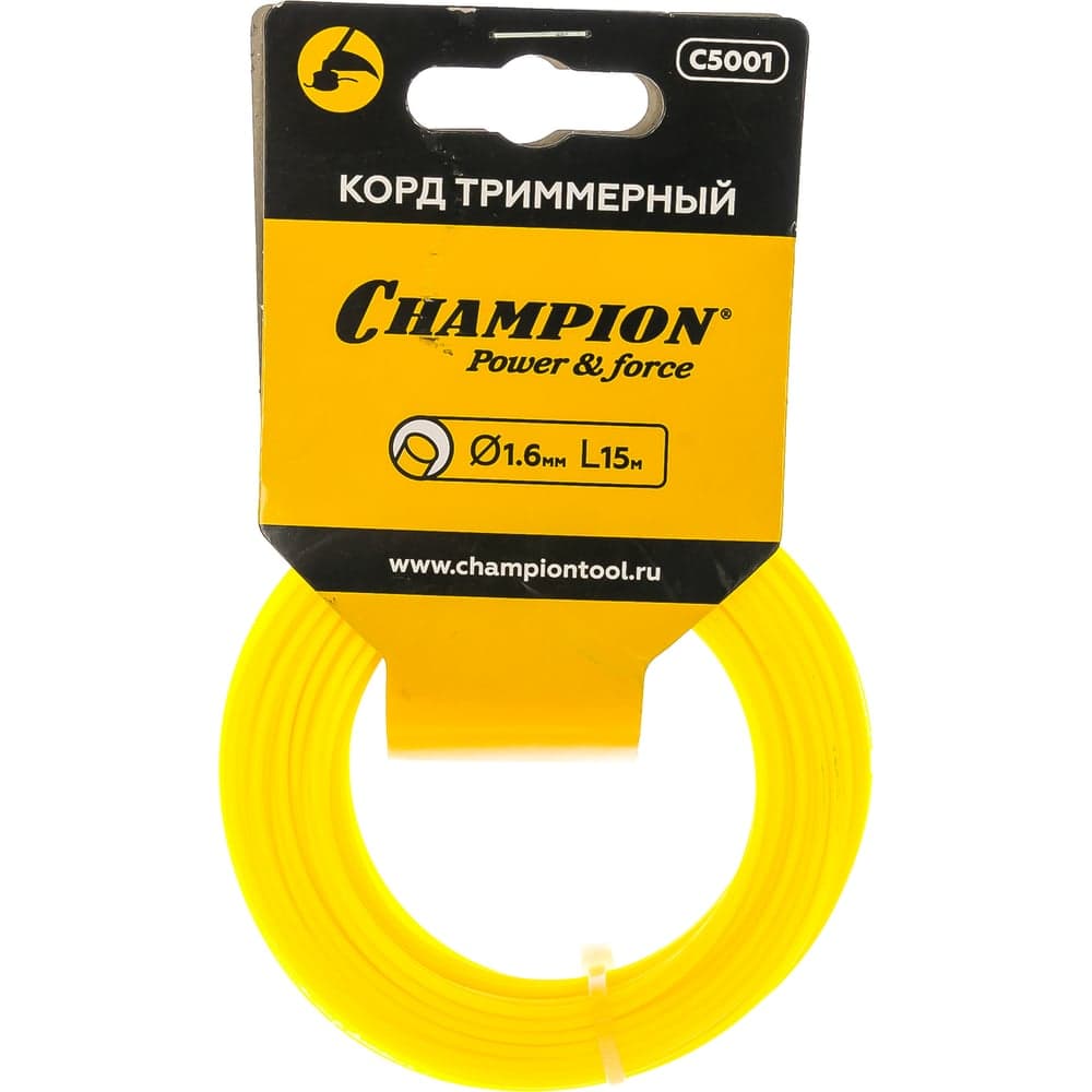 Корд для триммера CHAMPION Round C5001 1,6 мм 15 м