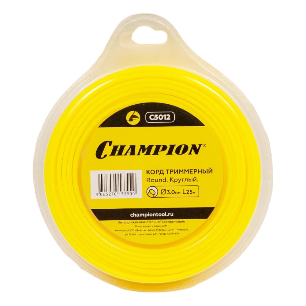 Корд для триммера CHAMPION Round 3.0мм×25м