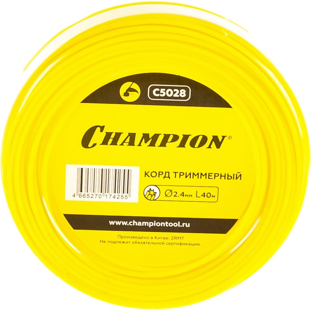Корд для триммера CHAMPION Star 2.4мм×40м