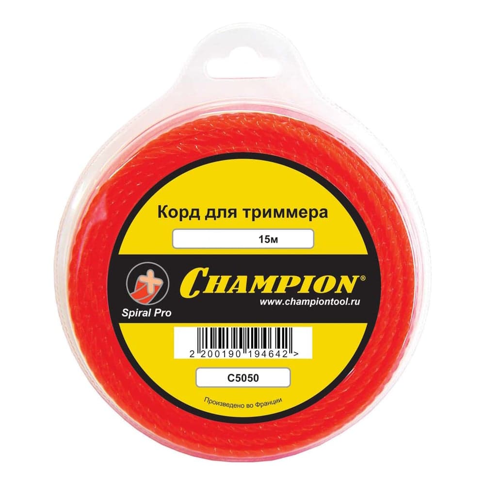 Корд для триммера CHAMPION Spiral Pro 2.4мм×15м