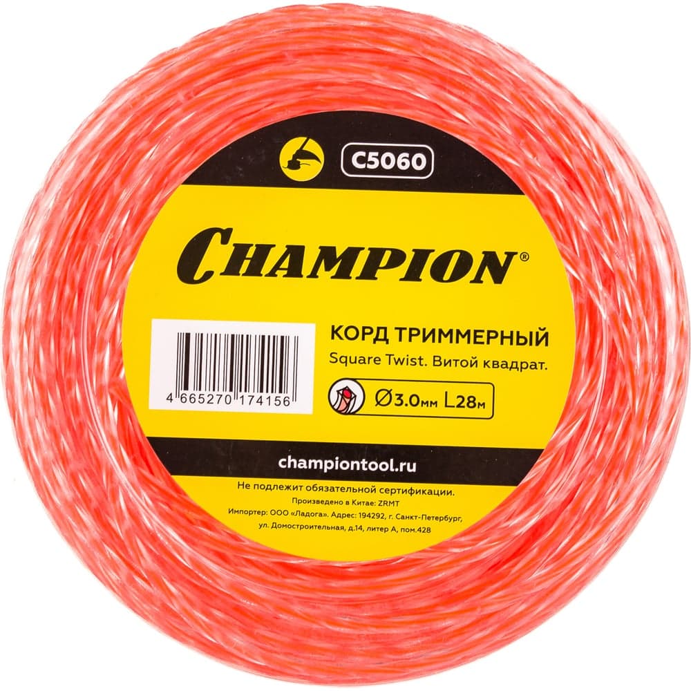 Корд для триммера CHAMPION Square Twist DUO 3.0мм×28м