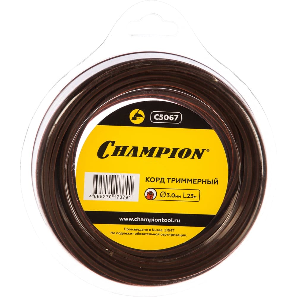 Корд для триммера CHAMPION Nylplus Square 3.0мм×23м