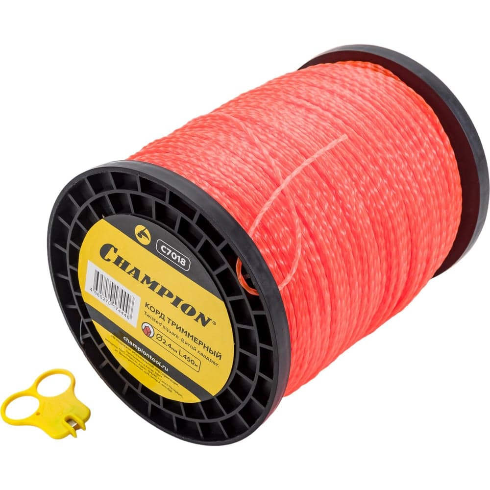 Корд для триммера CHAMPION Twisted Square 2.4мм×450м