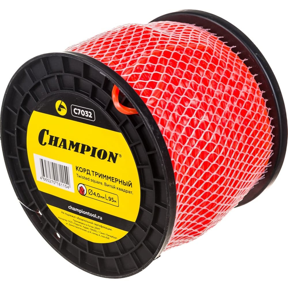 Корд для триммера CHAMPION Twisted Square 4.0мм×95м