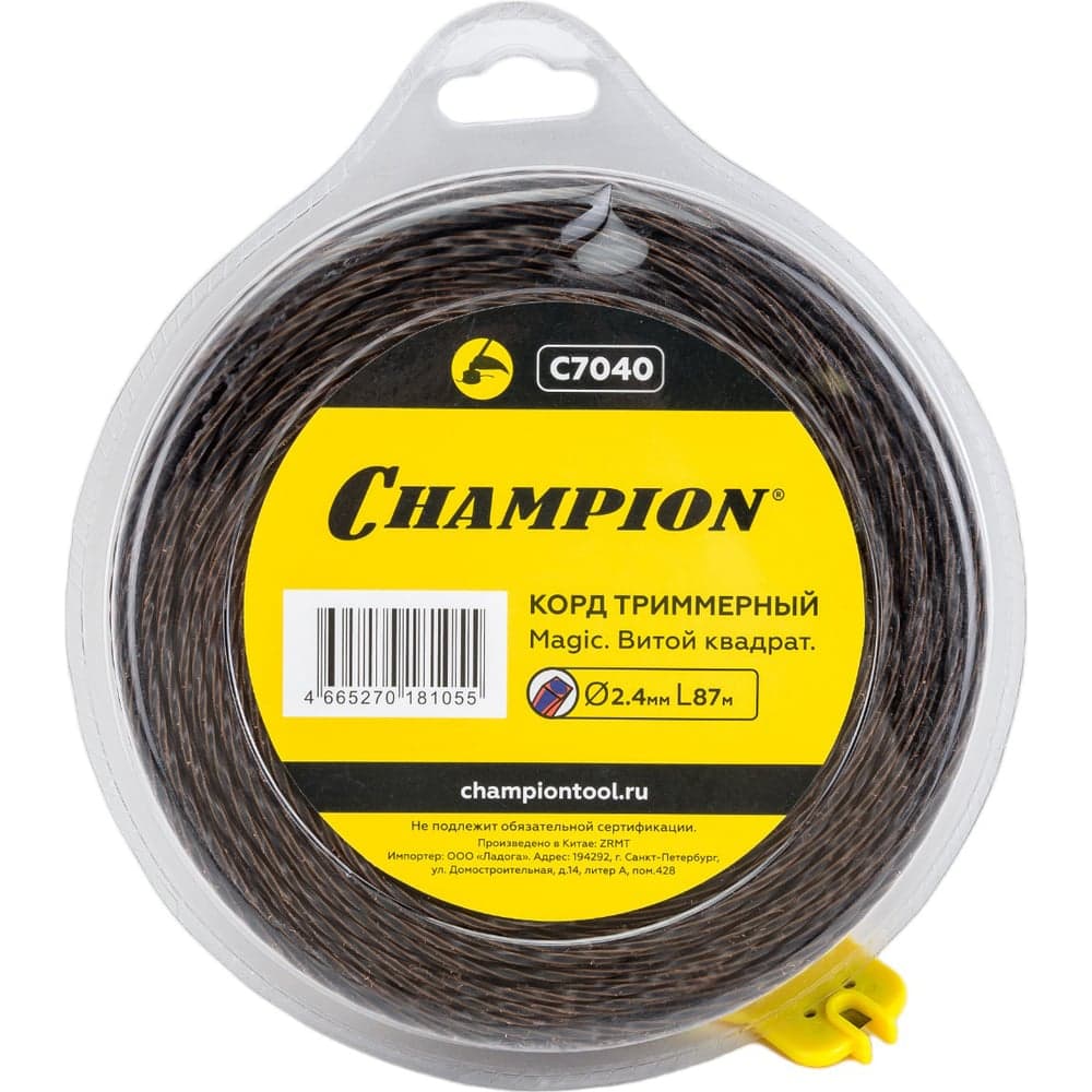 Корд для триммера CHAMPION Magic 2.4мм×87м