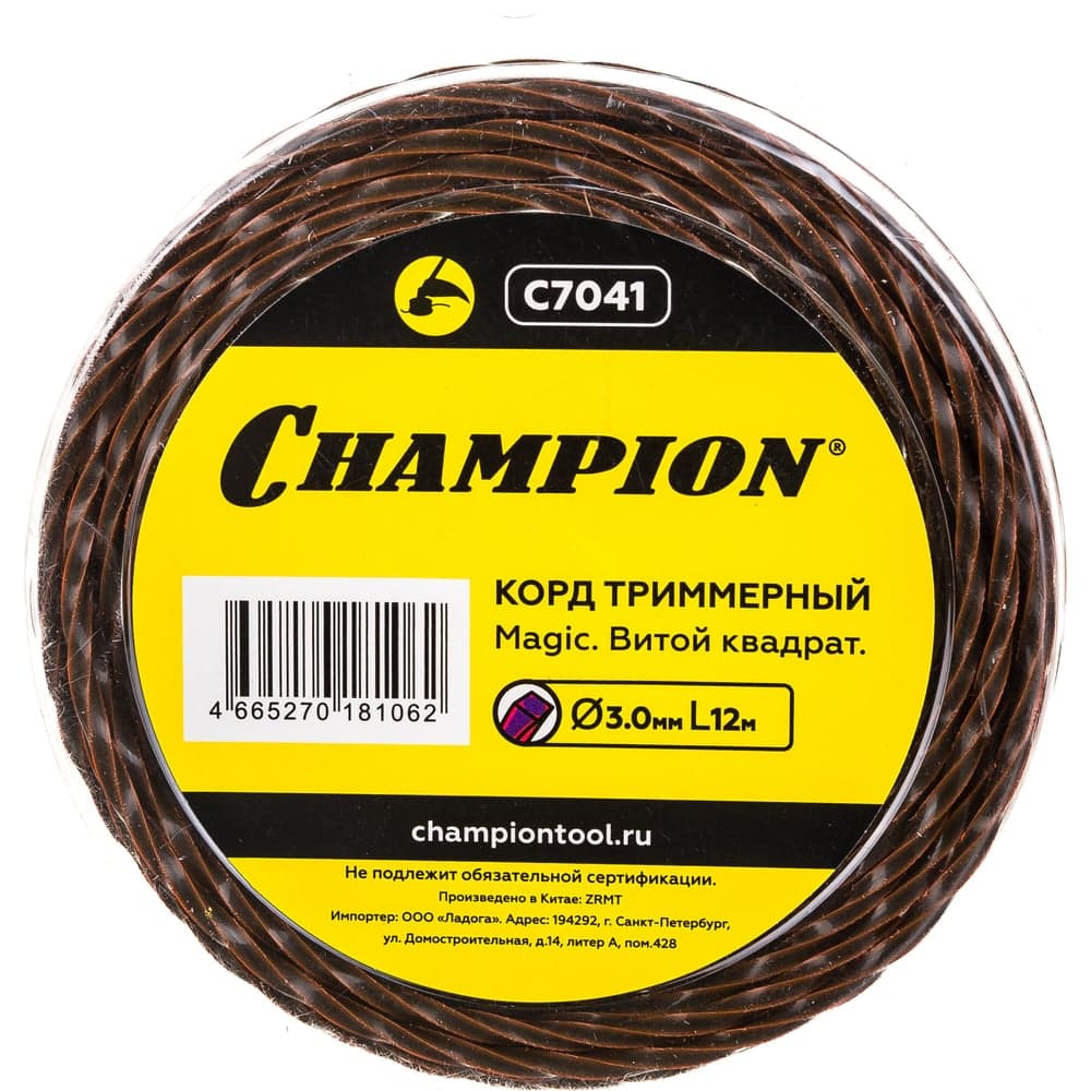 Корд для триммера CHAMPION Magic 3.0мм×12м