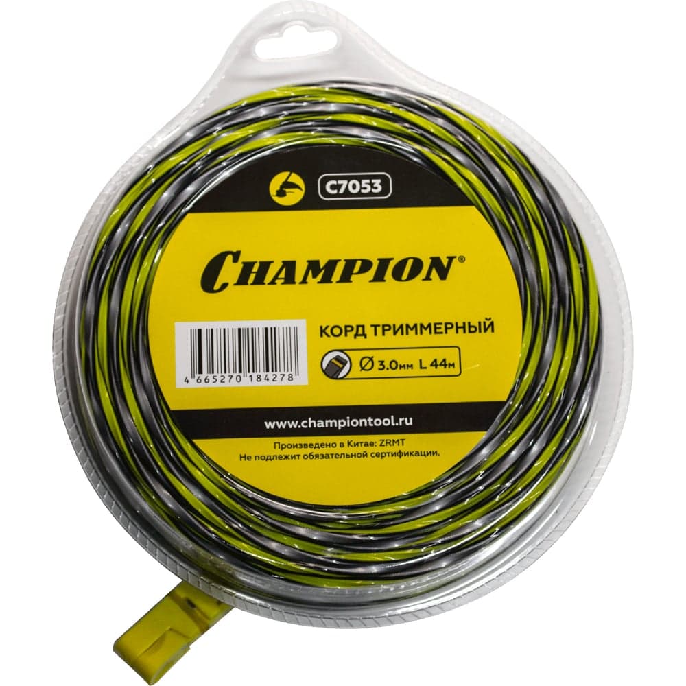 Корд для триммера CHAMPION Tornado 3.0мм×44м