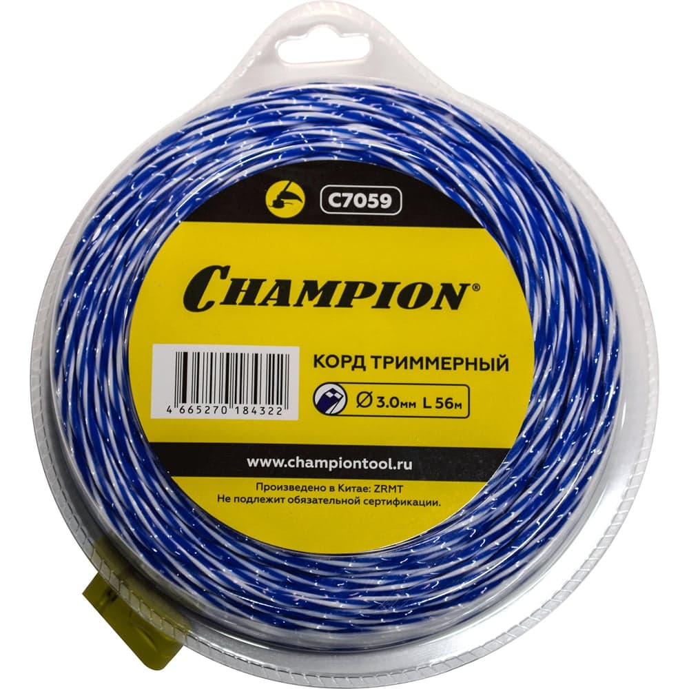 Корд для триммера CHAMPION Sky-cutter 3.0мм×56м