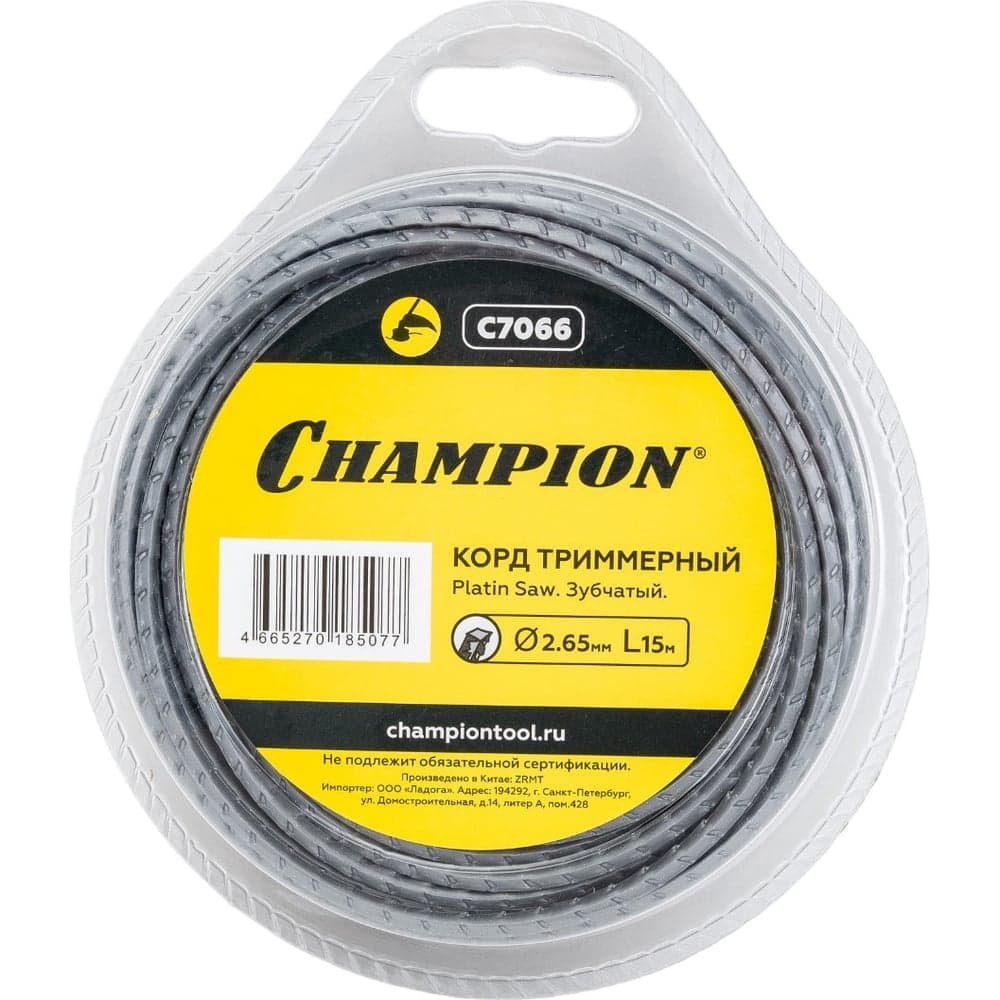Корд для триммера CHAMPION Platin Saw 2.65мм×15м