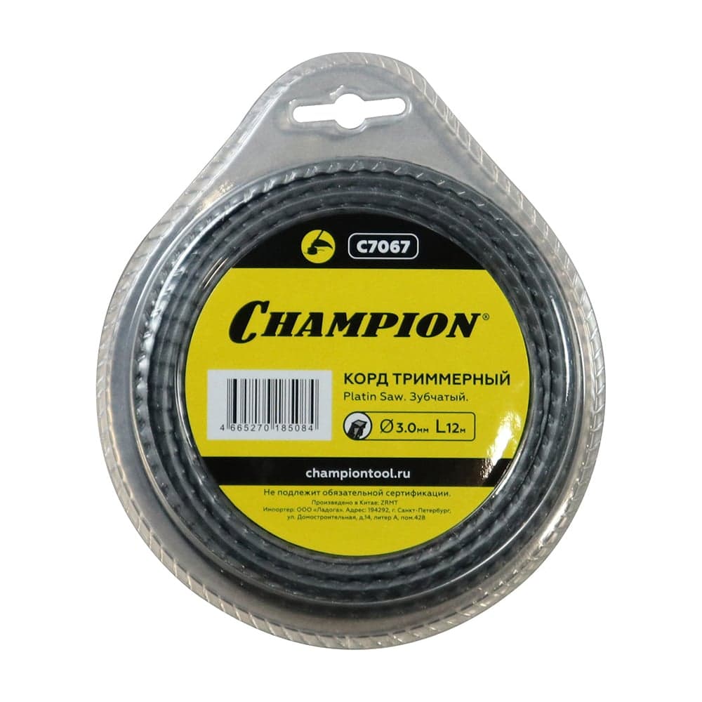 Корд для триммера CHAMPION Platin Saw 3.0мм×12м