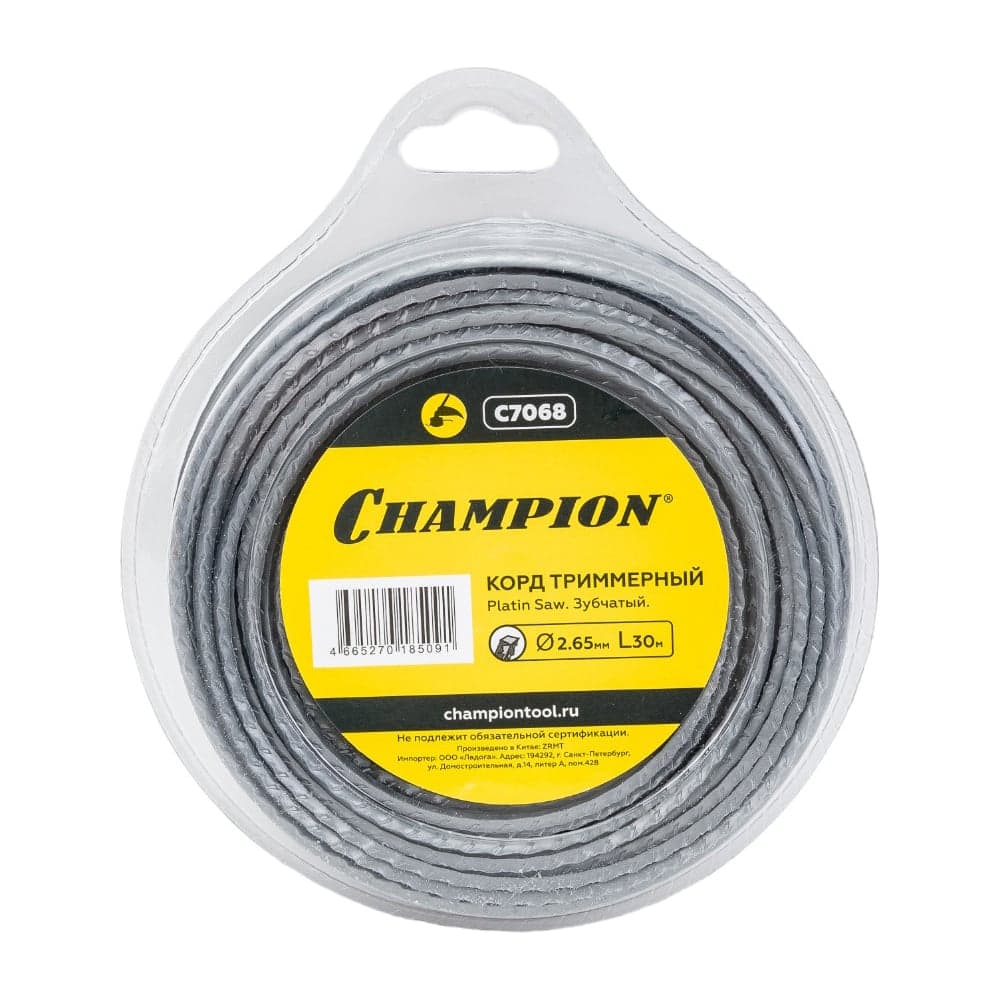 Корд для триммера CHAMPION Platin Saw 2.65мм×30м