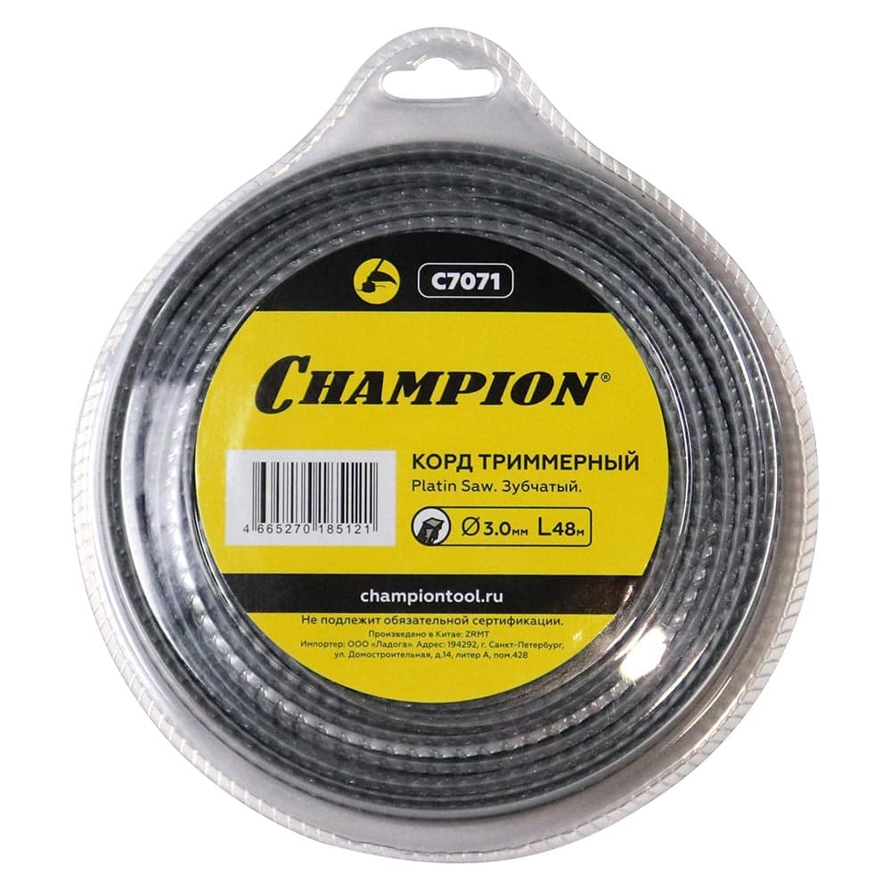 Корд для триммера CHAMPION Platin Saw 3.0мм×48м