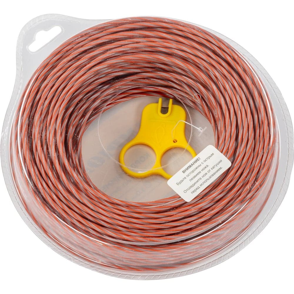 Леска для триммера Champion Whisper-twist 3.0 мм × 56 м витой квадрат с ножом