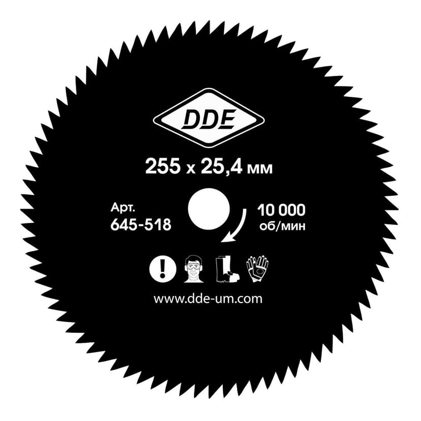 Диск для триммера DDE WOOD CUT 80 зубьев Ø255 мм 4