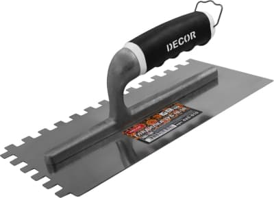 Гладилка DЕCOR 2К 280х130мм нерж.зуб 10х10 мм, 0,7 мм