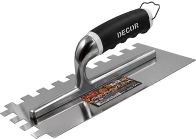 Гладилка DЕCOR 2К 280х130мм нерж.зуб 14х14 мм, 0,7 мм