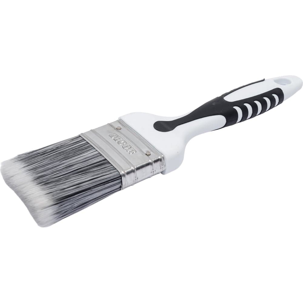 Кисть плоская Black White PREMIUM унив.50х15мм, сереб.щетина,2К ручка