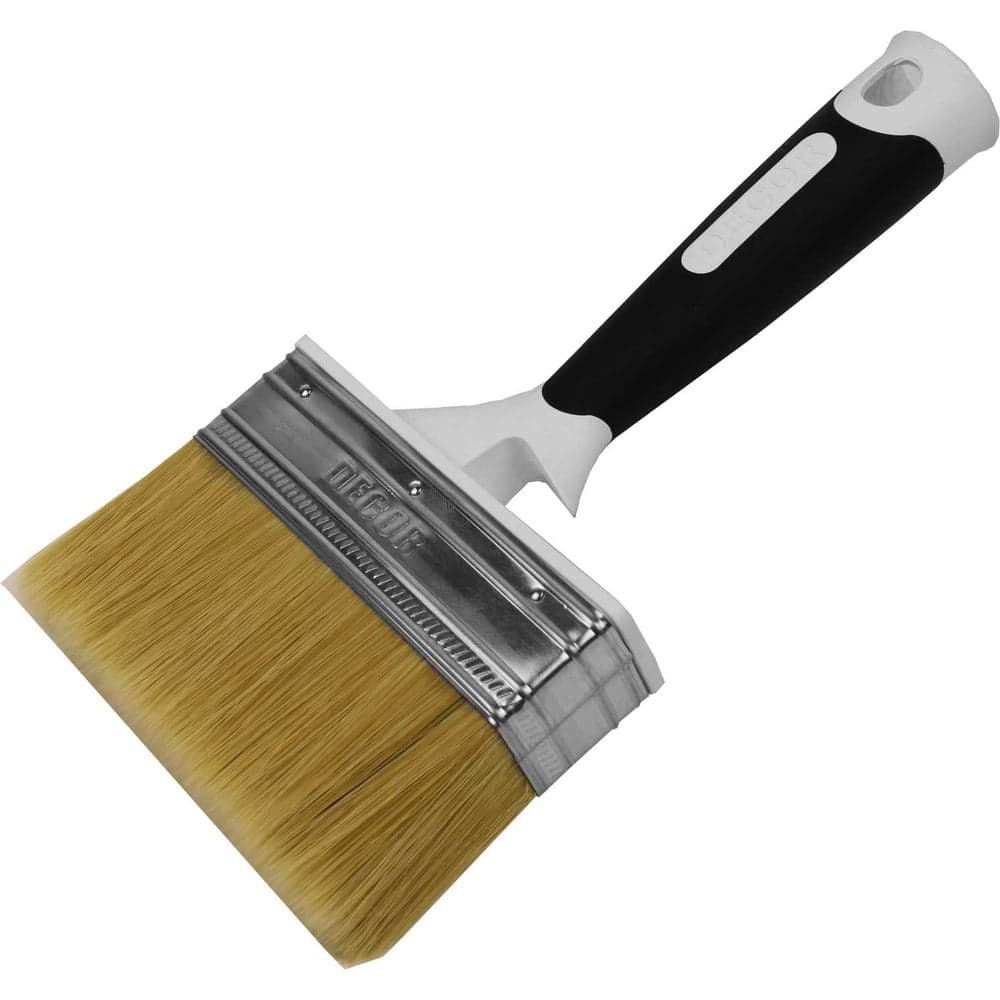 Кисть плоская DECOR универсальная 120х25мм, светлая щетина, 2К ручка