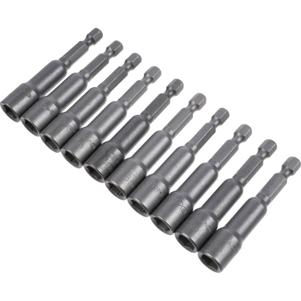 Головка торцевая магнитная РемоКолор professional 8×45 мм, хвостовик 1/4" E, CrV, 10 шт.