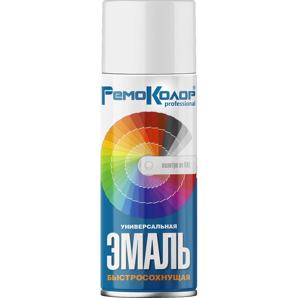 Эмаль аэрозольная РемоКолор Professional универсальная белая матовая, 520 мл