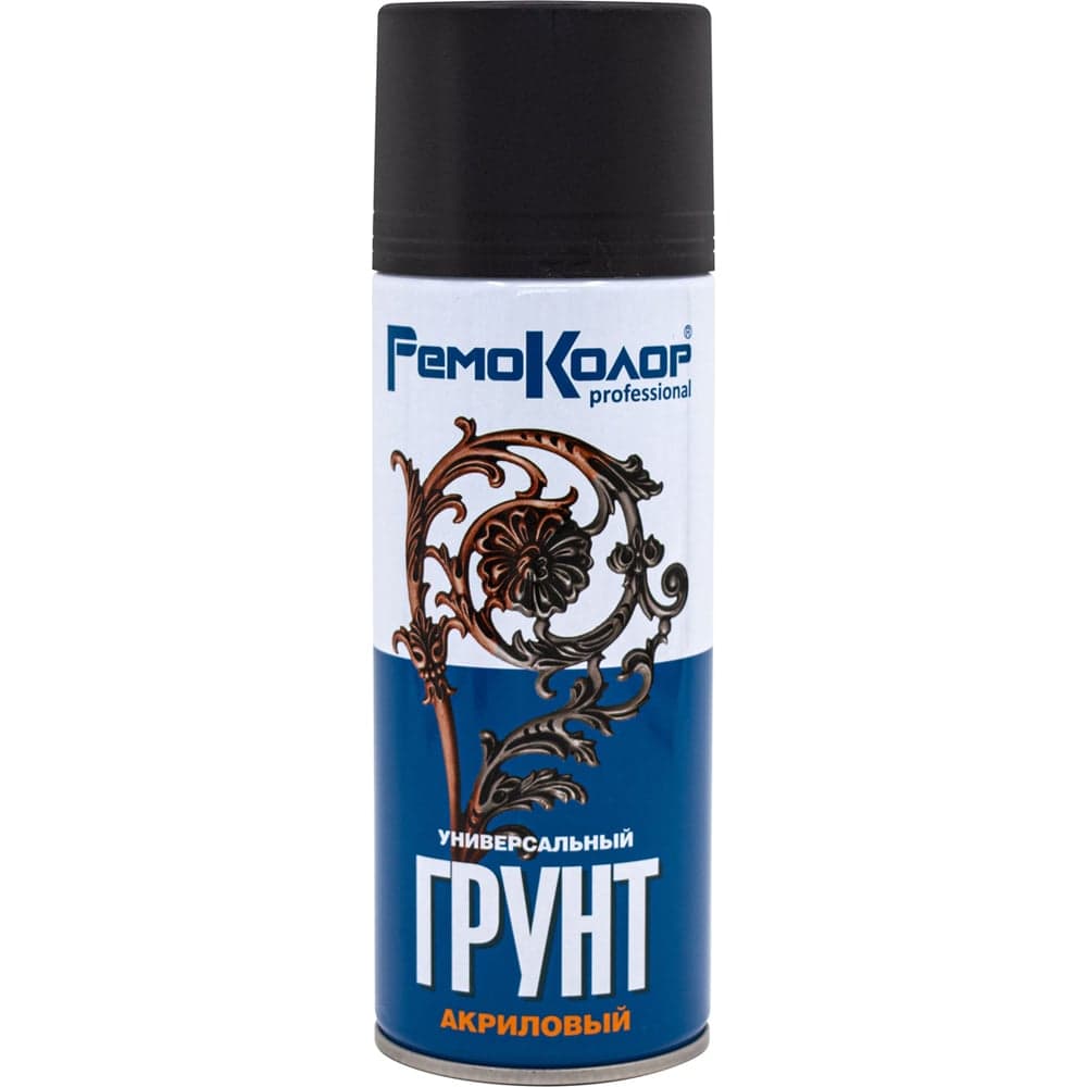 Грунт аэрозольный РемоКолор Professional универсальный акриловый чёрный, 520 мл