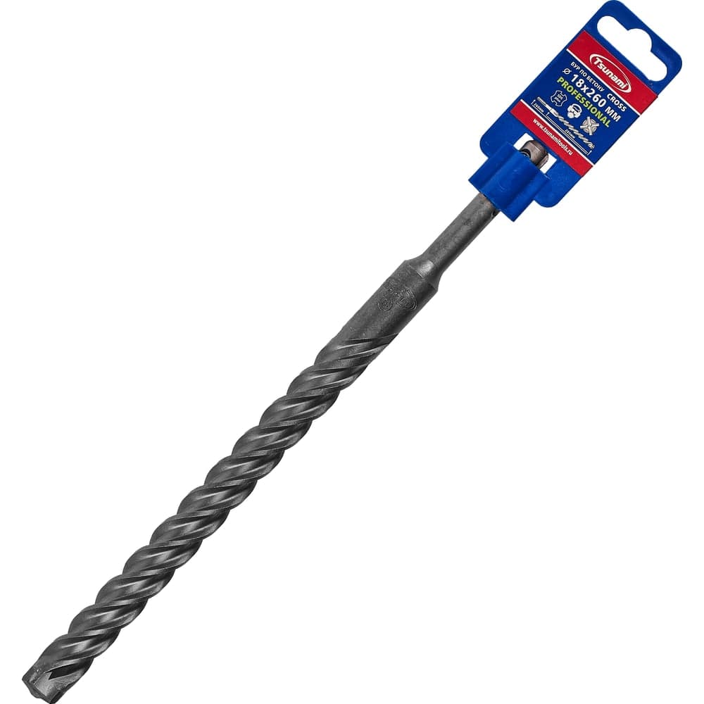 Бур по бетону 18х260/200 Cross SDS-plus PROFESSIONAL TSUNAMI
