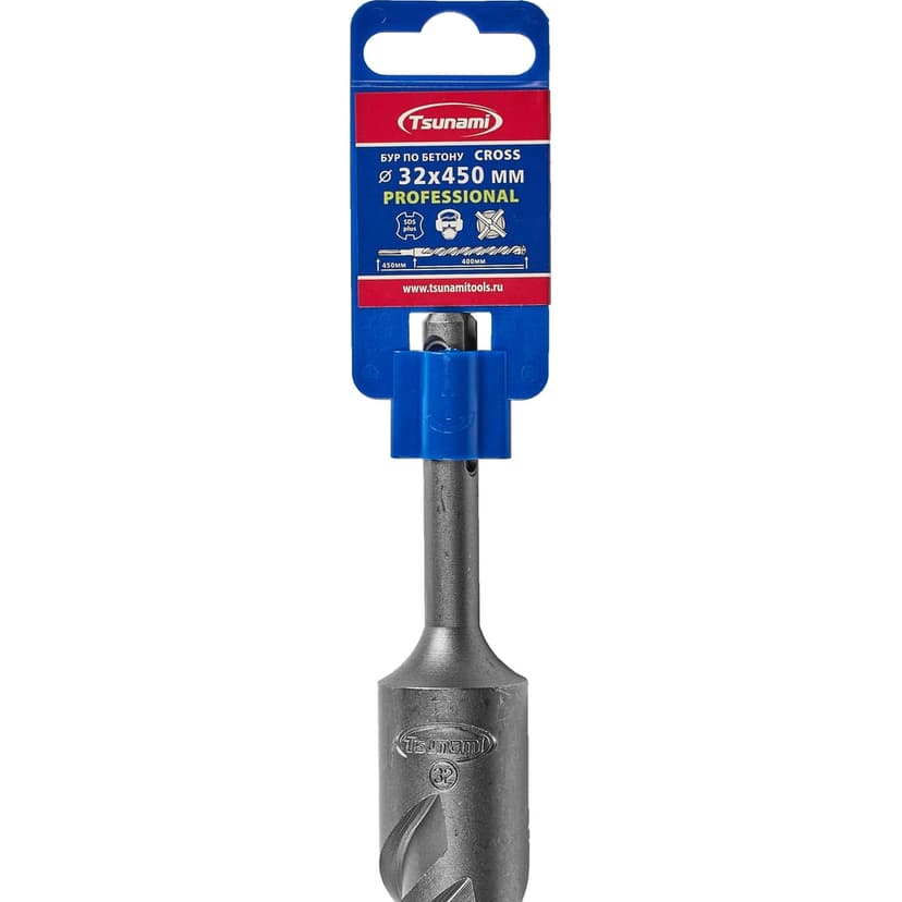 Бур по бетону 32х450/400 Cross SDS-plus PROFESSIONAL TSUNAMI 2