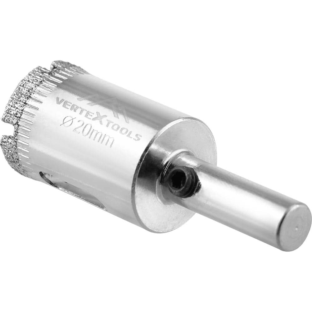 Коронка по стеклу VERTEXTOOLS Ø20×55 мм, с центрирующим сверлом